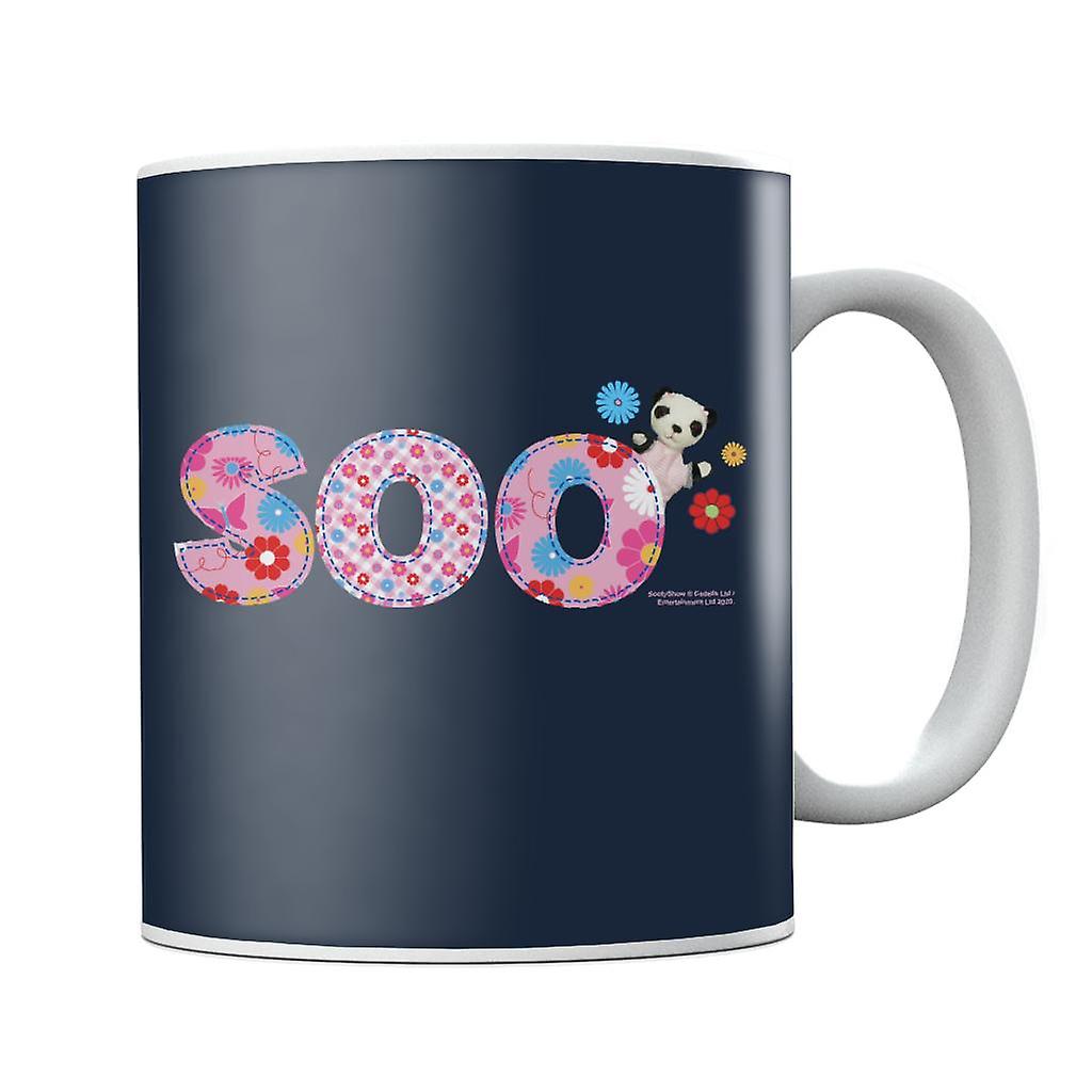 Sooty Soo Floral Text Mug