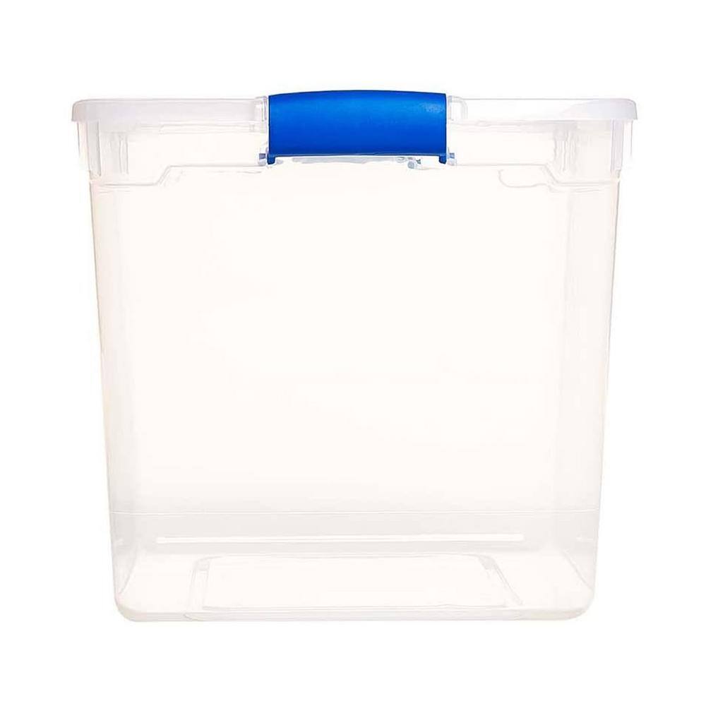 HOMZ 31 qt. Heavy Duty Clear Plastic Stackable Storage Containers (12-Pack) 3 x 3430CLRDC.04