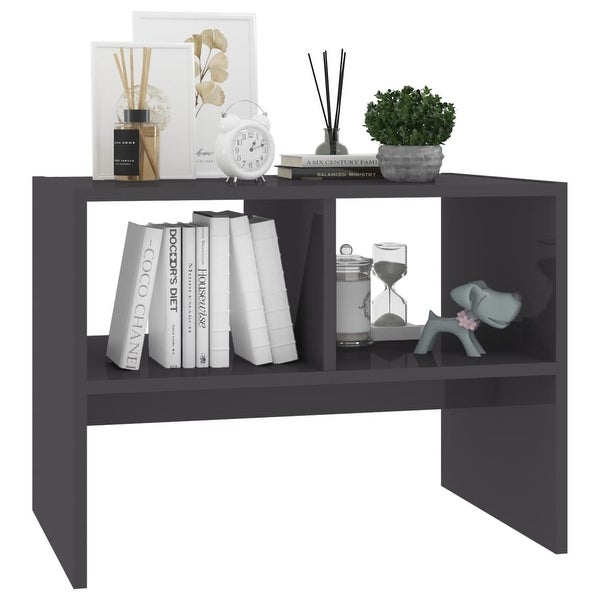 vidaXL Side Table High Gloss Gray 24