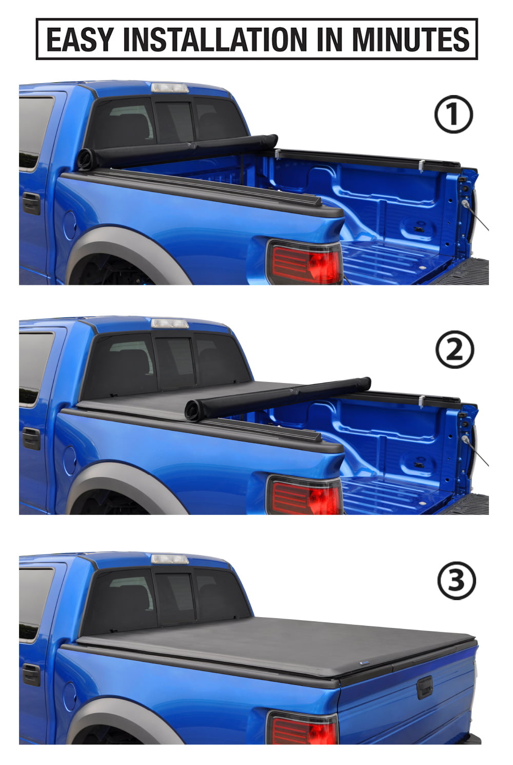 Tyger Auto T1 Soft Roll-up Truck Bed Tonneau Cover Compatible with 2005-2015 Toyota Tacoma | 6' Bed | TG-BC1T9037 | Vinyl