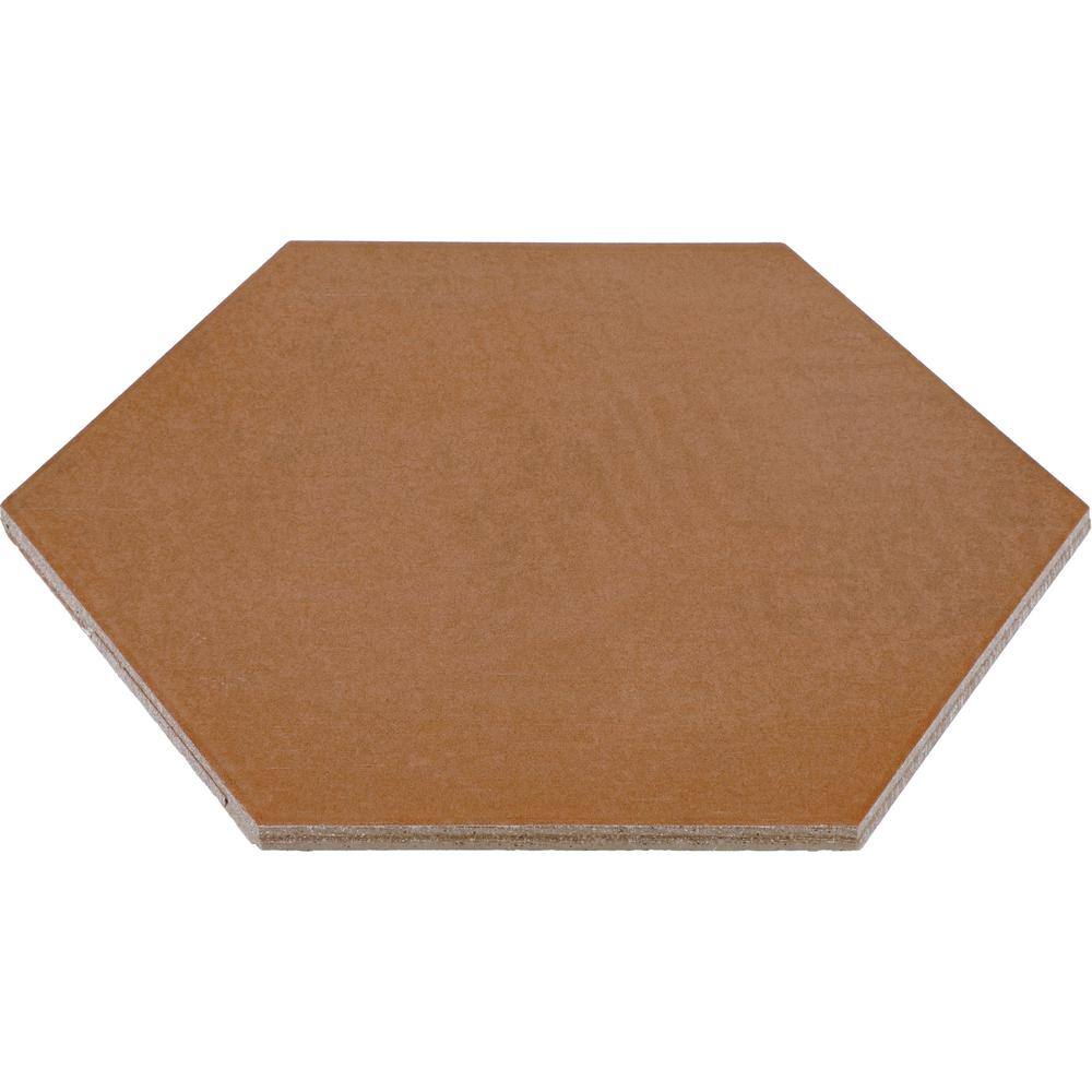 Marazzi Moroccan Concrete Terra Cotta 8 in. x 9 in. Glazed Porcelain Hexagon Floor and Wall Tile (9.37 sq. ft.Case) MC568HEX1P2