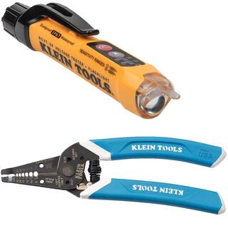 Klein Tools Klein-Kurve 8-20 AWG Wire StripperCutter and Dual Range Non-Contact Voltage Tester Tool Set M2O07092KIT