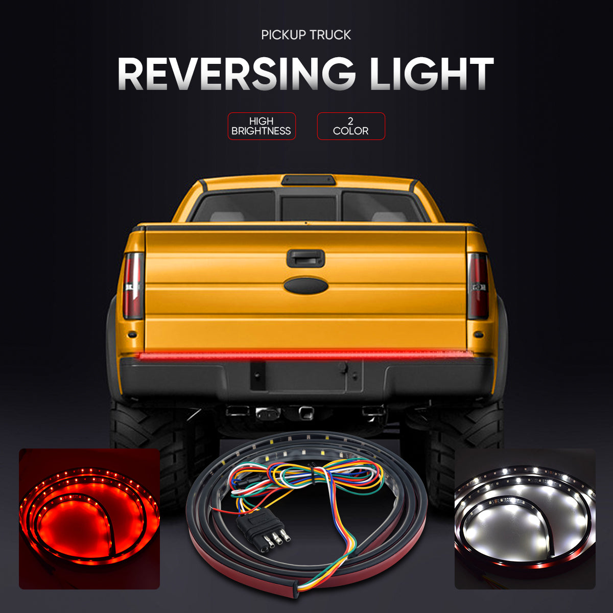 60 Inches Truck Tailgate Lights Strip Signal 90 LED Running Brake Stop Turn Light Bar for Truck， SUV， RV， Trailer