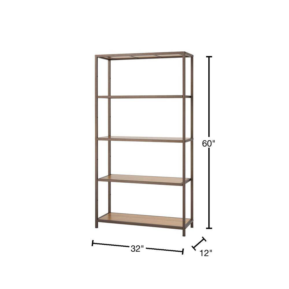 TRINITY Bronze Anthracite 5-Tier Steel Shelving Unit (32 in. W x 60 in. H x 12 in. D) TBFPRA-3611