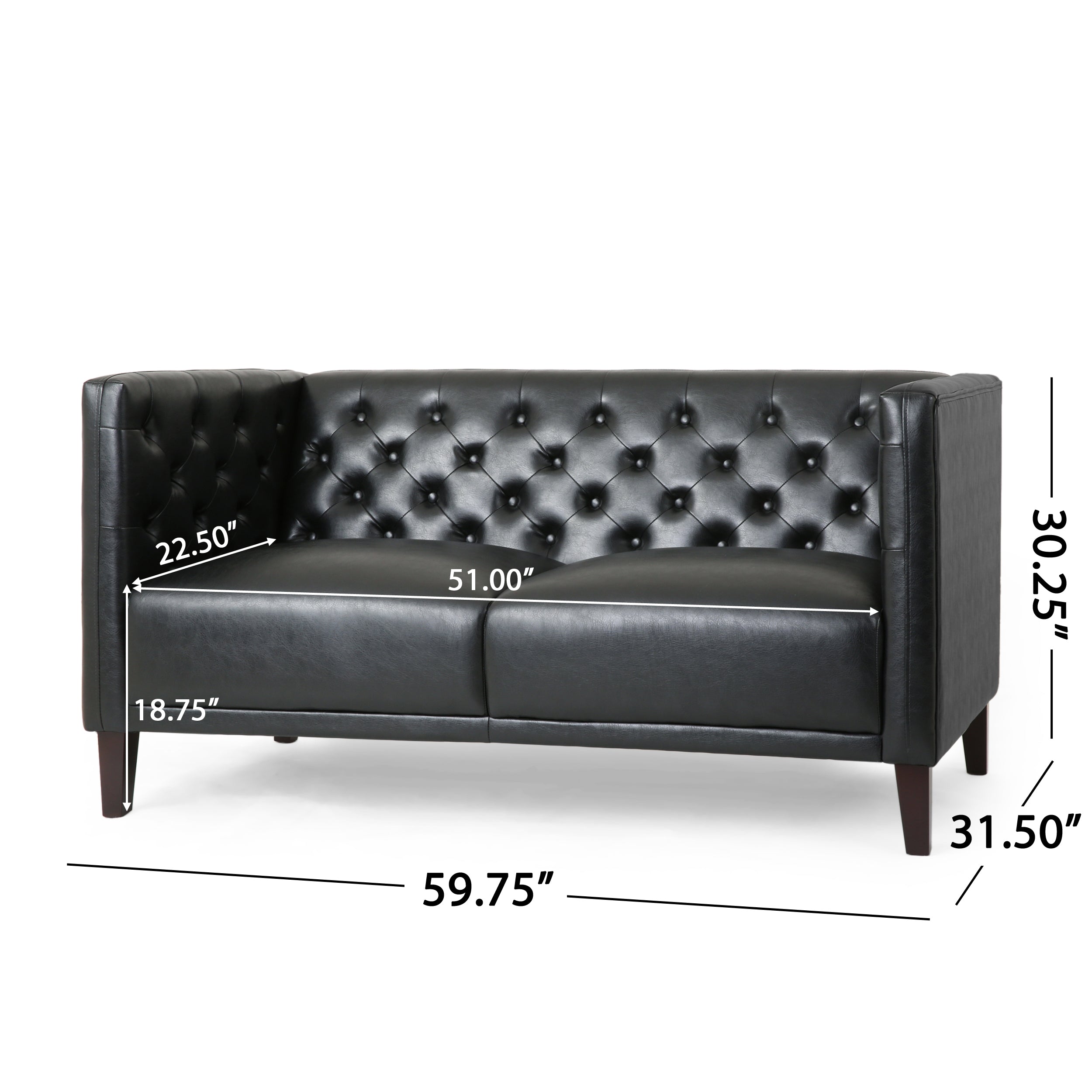 Drache Contemporary Upholstered Tufted Loveseat