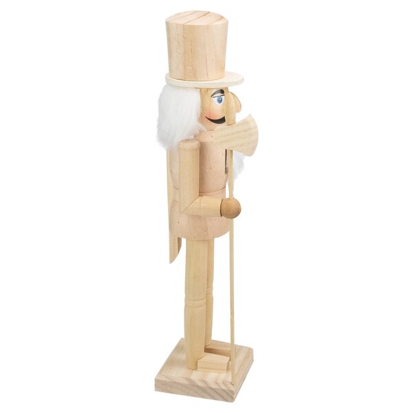 15 Unfinished Paintable Wooden Christmas Nutcracker with Scepter