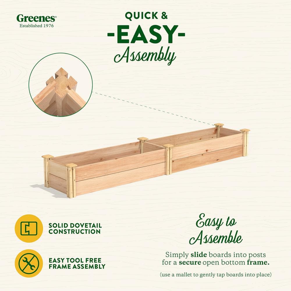 Greenes Fence 16 in. x 8 ft. x 11 in. Premium Cedar Raised Garden Bed RC169612P