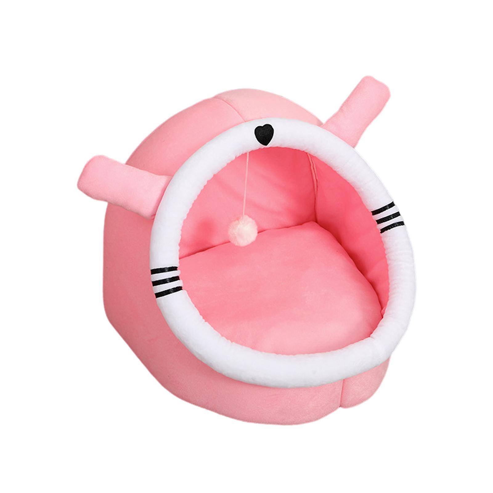 Cat Bed Dog Cute Washable Anti Slip Bottom Nest Sleeping Bed For Indoor Cats S Pink