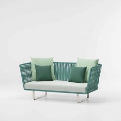 BITTA SOFA BELA ROPE CANAPE 2 PLACES ALU LEGS + COUSSINS ASSISE