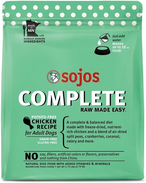 Sojos Complete Chicken Recipe Adult Freeze-Dried Grain-Free Dehydrated Dog Food