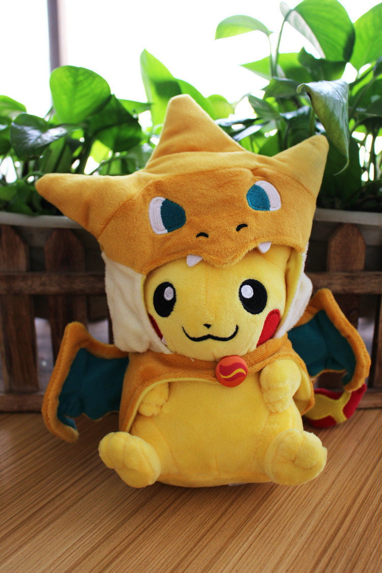 COUTEXYI Pokemon Pikachu Avec Charizard chapeau Peluche rembourré Animal Poupée 22.9cm