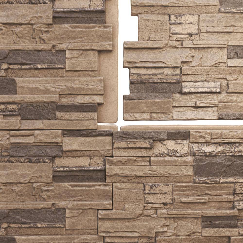 Ekena Millwork 48-58 in. x 24-34 in. Cascade Stacked Stone StoneWall Faux Stone Siding Panel PNU24X48CASR