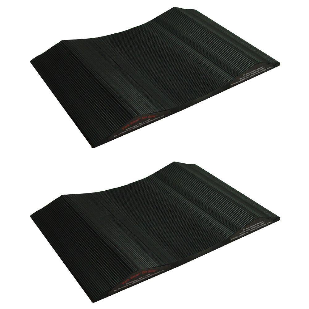 Park Smart Solid PVC 10 in. Wide Large Vehicle Tire Saver Ramps (Set of 2) 95210