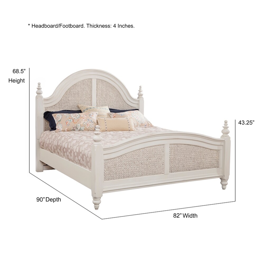 Roanoke Dove White Woven Panel Bed by Greyson Living