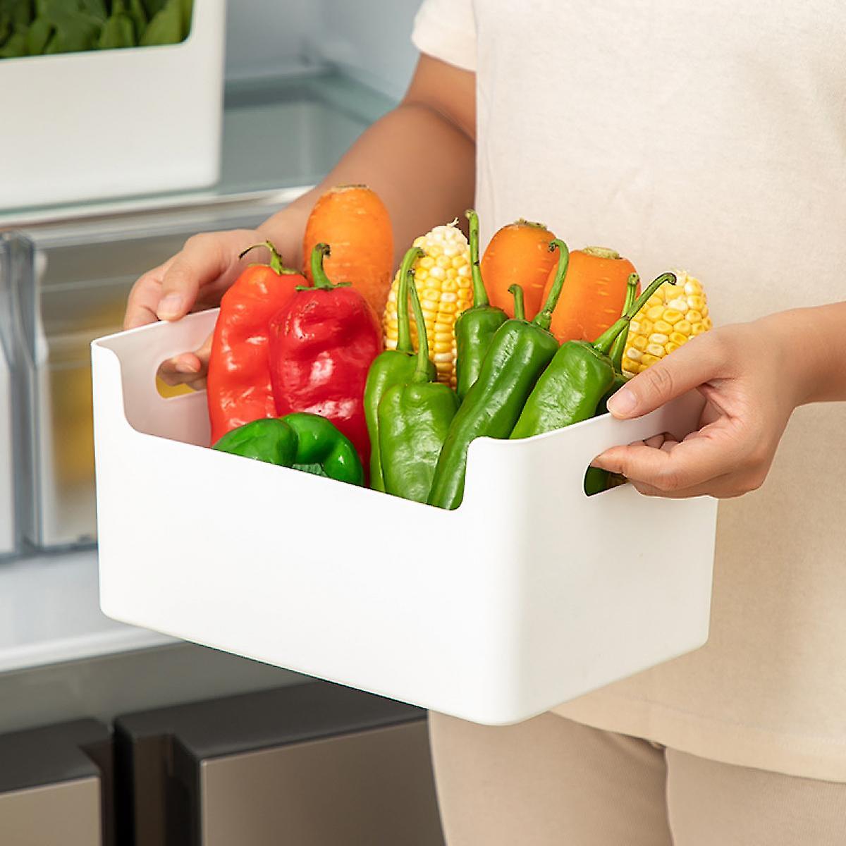 3pcs Refrigerator Side Door Organizer Box Kitchen Divider Organizer Onion Food Grade Fresh Box Storage Box Fresh-keeping 25.5x8.5x13.5cm