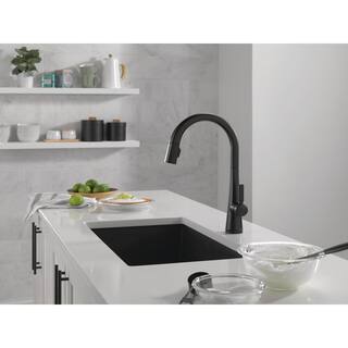 Delta Monrovia Single-Handle Pull Down Sprayer Kitchen Faucet with Touch2O Technology in Matte Black 9191T-BL-DST