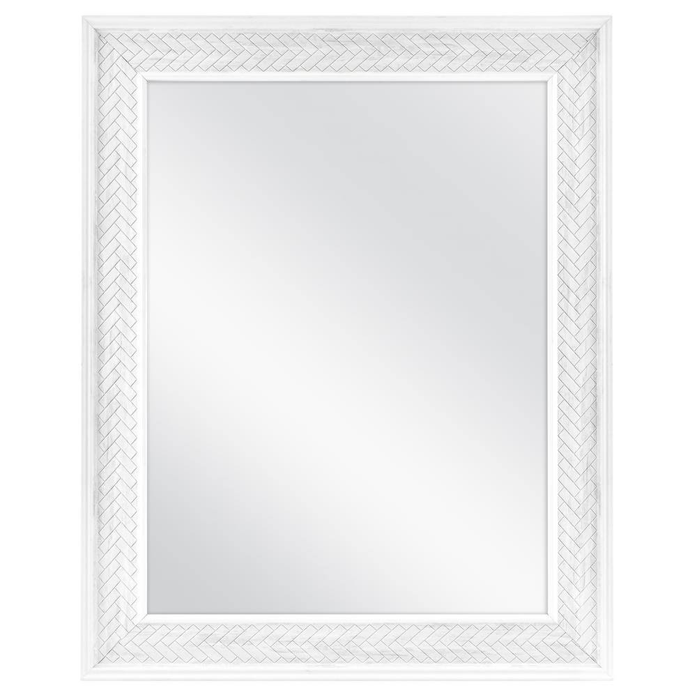 Home Decorators Collection 24 in. x 30 in. Fog Free Recessed or Surface Mount Herringbone Medicine Cabinet with Mirror 83011