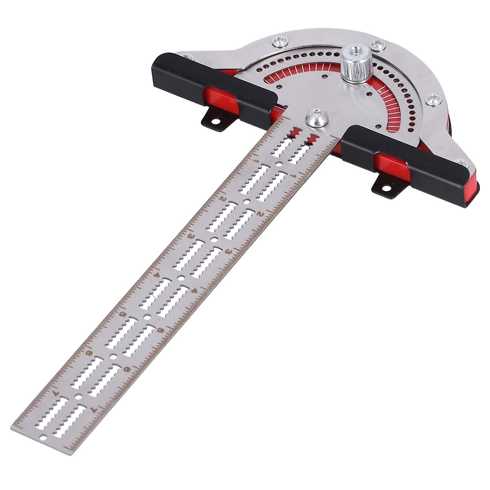 10in Stainless Steel Protractor Woodworking Edge Ruler with Scales for Carpenters DIY Craftsmen