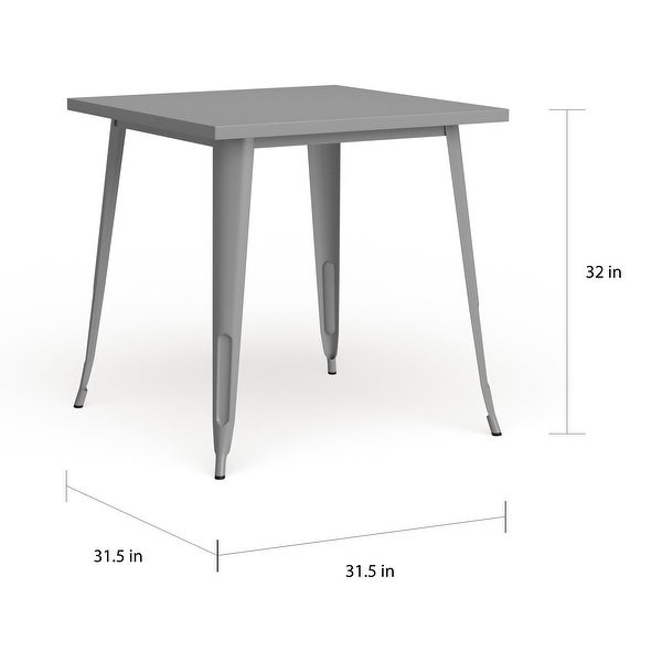 31.5-inch Square Metal Indoor/Outdoor Cafe Table