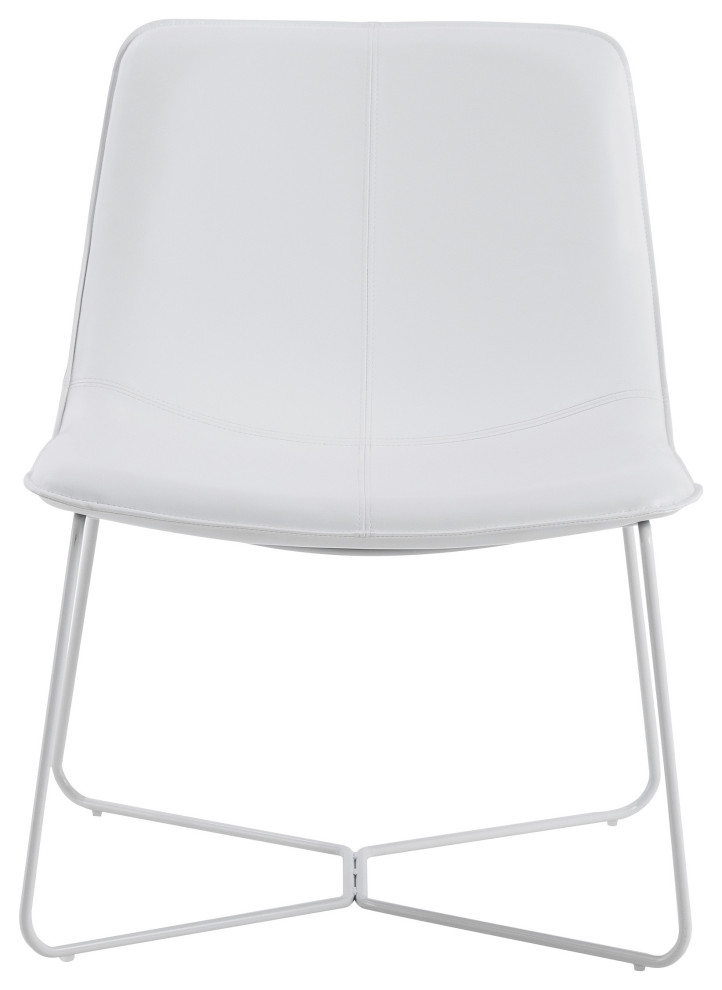 Grayson Accent Chair  White Faux Leather and White Base   Contemporary   Armchairs And Accent Chairs   by Office Star Products  Houzz