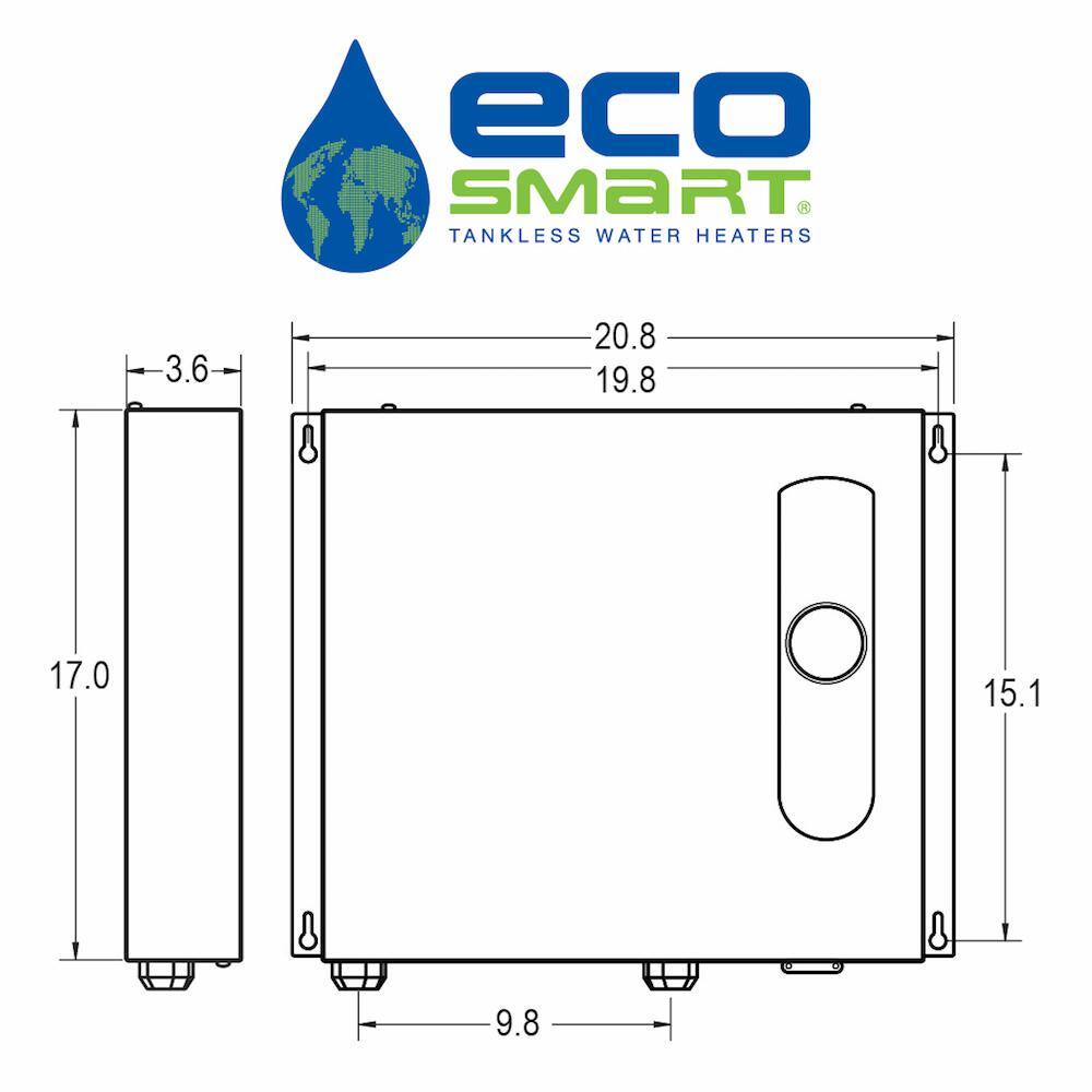 EcoSmart ECO 36 Tankless Electric Water Heater 36 kW 240 V ECO 36