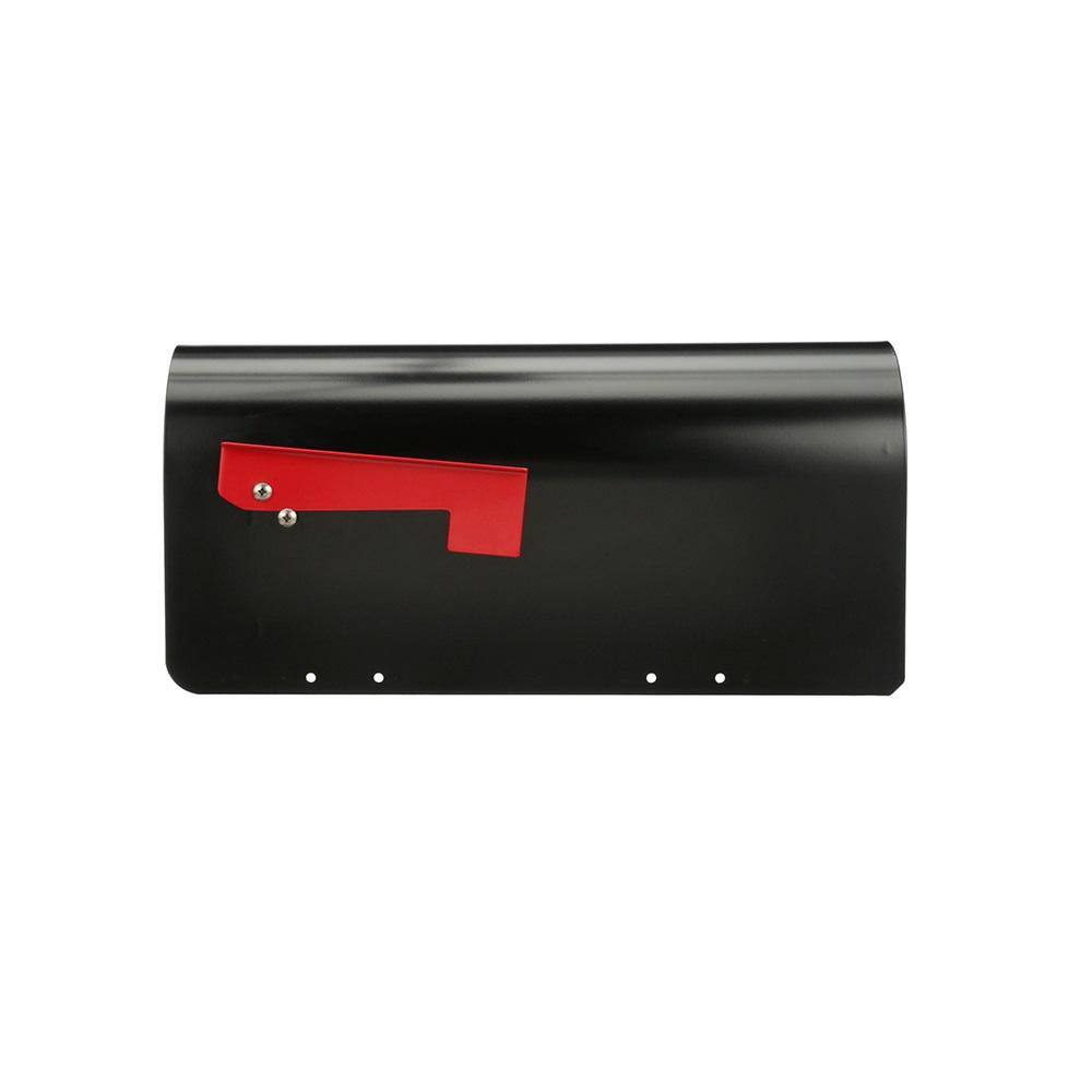 Architectural Mailboxes Ironside Black Large Steel Post Mount Mailbox MB801BAM