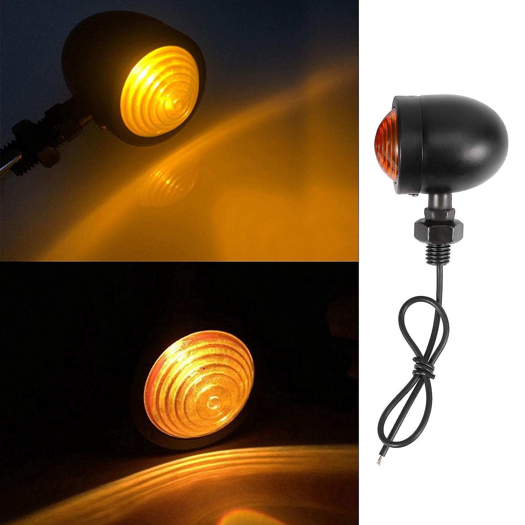 4pcs Black Motorcycle Turn Signal Indicator Lamp Light Blinker Light For Chopper Bobber