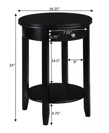 Convenience Concepts 18.25 Rubber wood AH Baldwin End Table