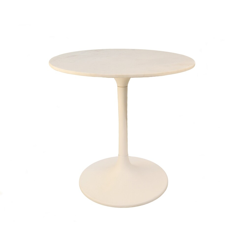 Givseppe 30 Inch Round Marble Top Dining Table