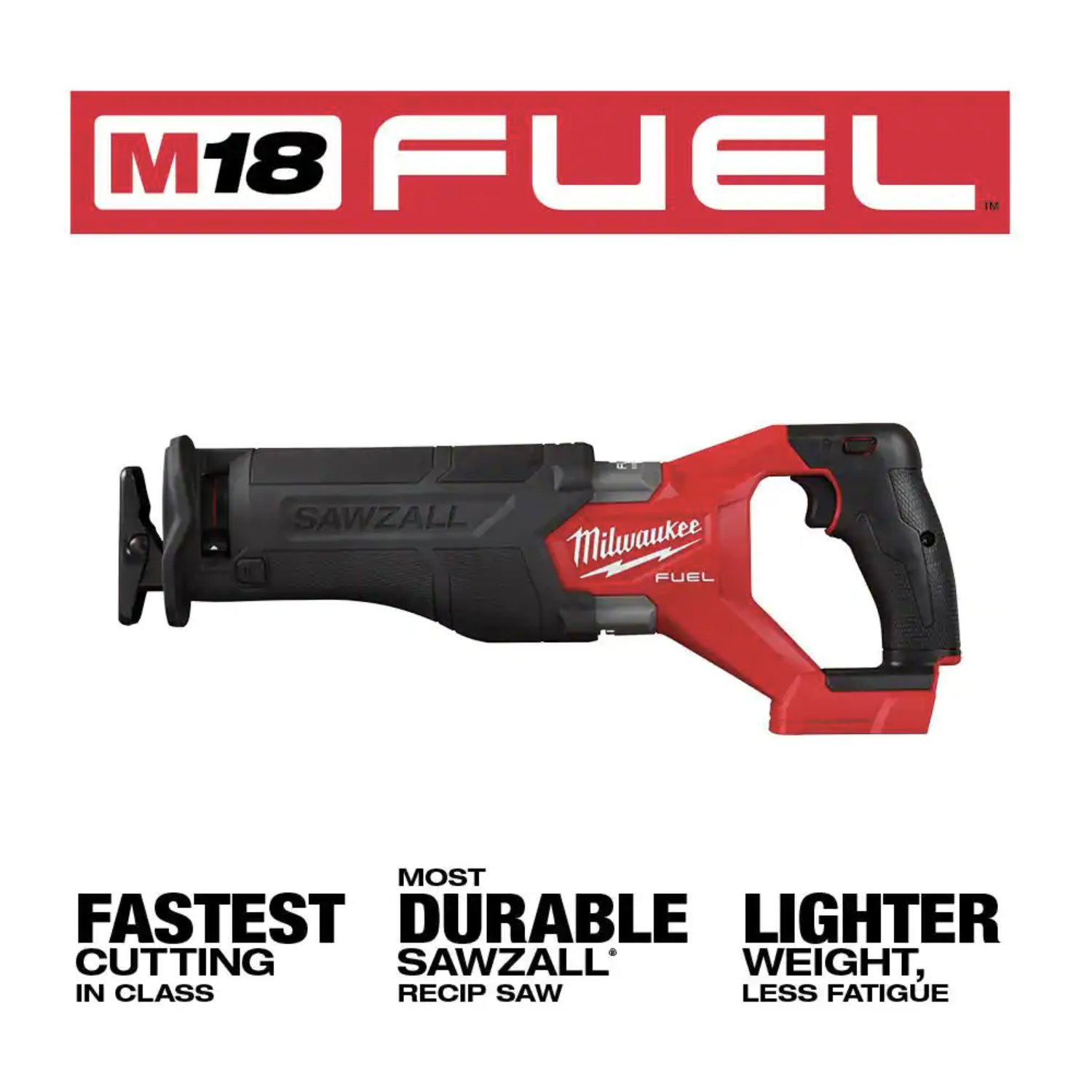 Milwaukee M18 FUEL Gen-2 18V Lithium-Ion Brushless Cordless SAWZALL Reciprocating Saw， Tool-Only (2821-20)