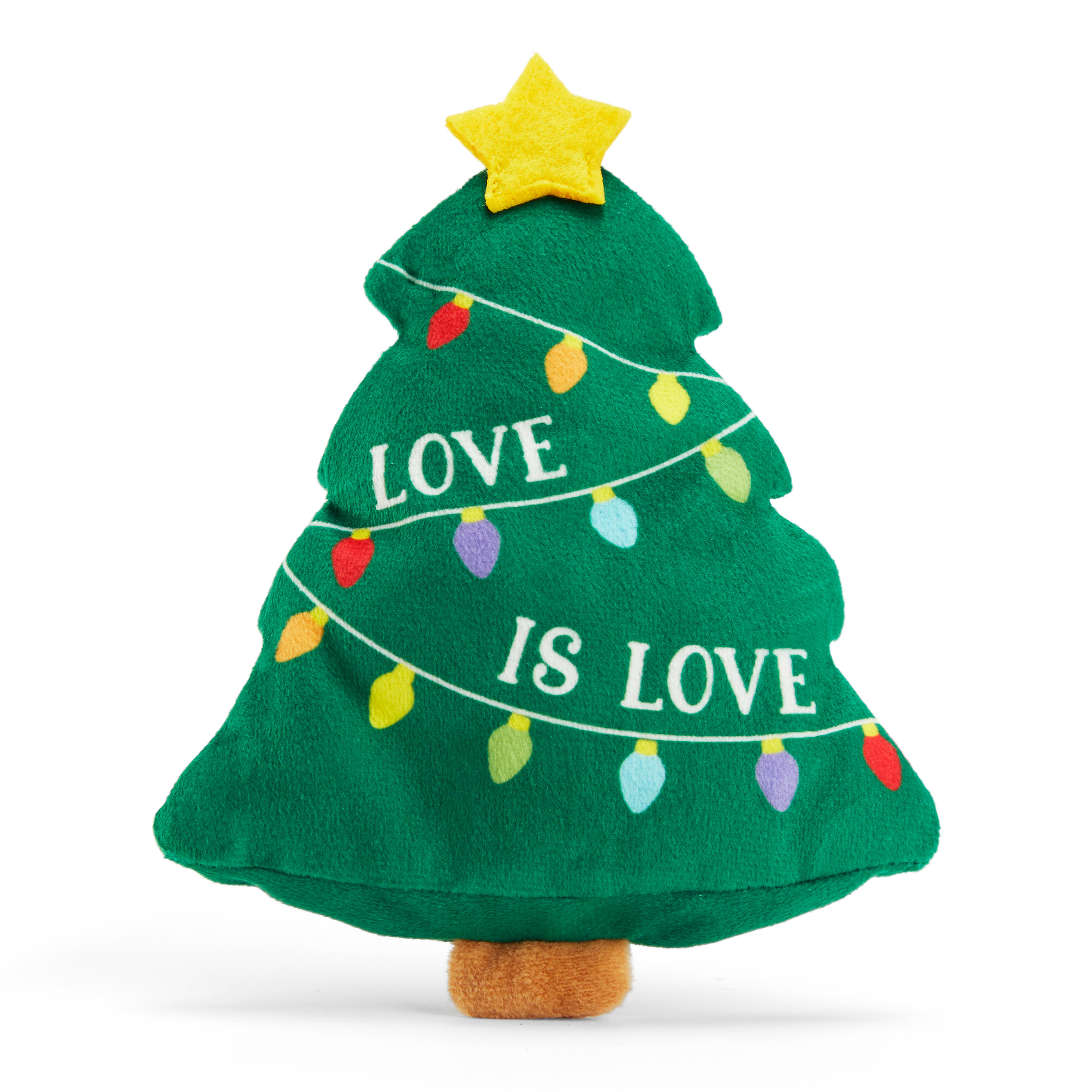 MORE AND MERRIER Plush Love is Love Tree Dog Toy， Small