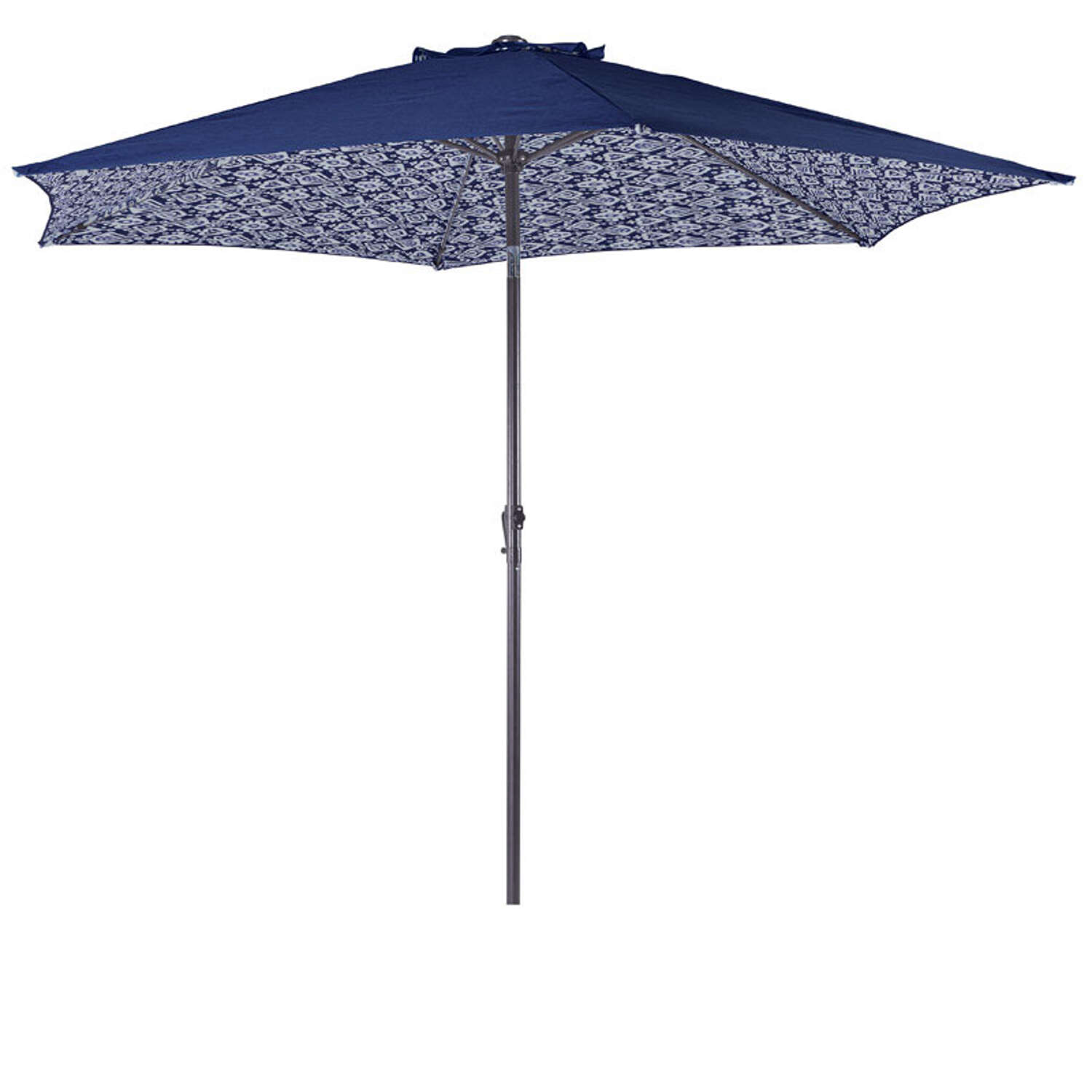 Living Accents 9 ft. Tiltable Navy Blue Market Umbrella