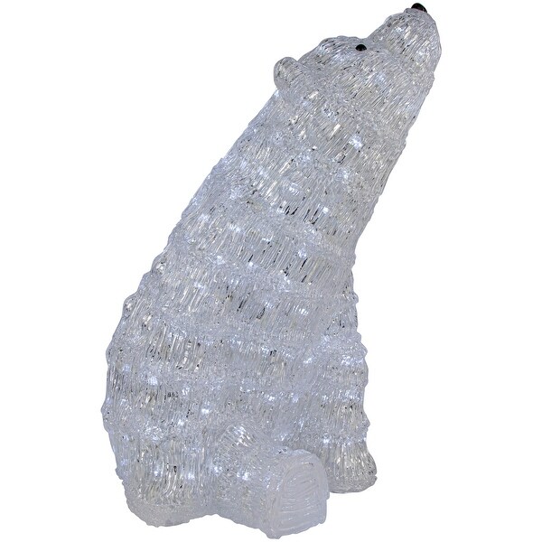 18.5 Lighted Acrylic Polar Bear Christmas Display Decor