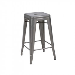 Tabouret TOLIX Brut Verni - Tabouret haut de jardin acier H65cm