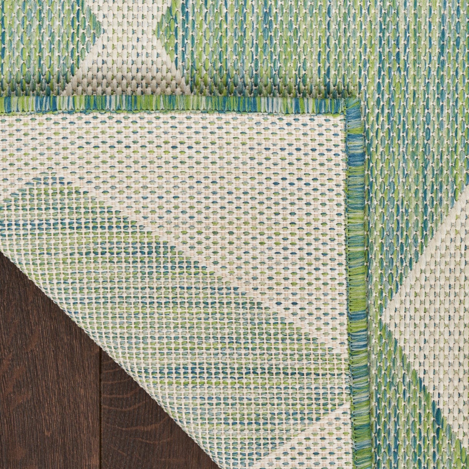 Positano Indoor/Outdoor Blue/Green Geometric Rug