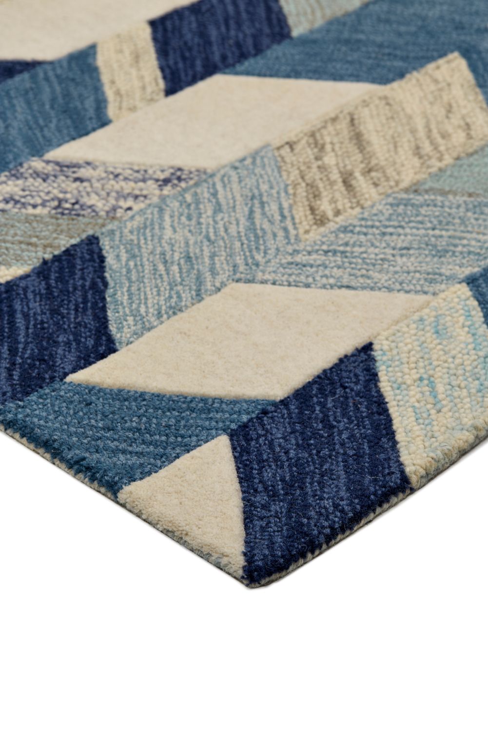 Binada Ivory and Blue Rug by BD Fine