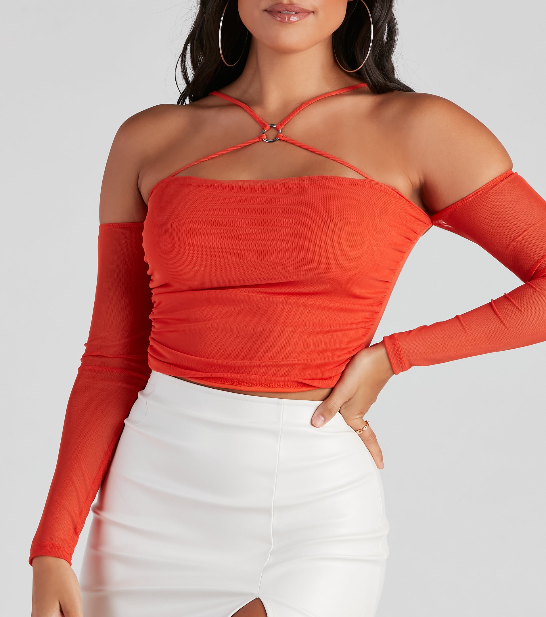 Hot And Cold Shoulder Strappy Top