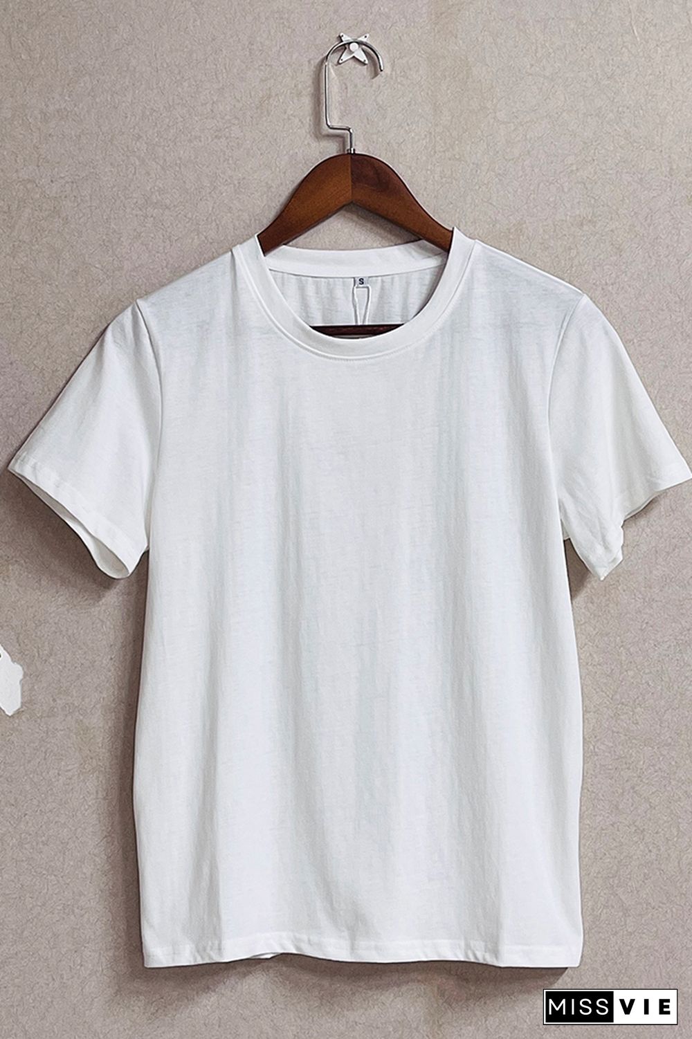 Solid Color O-neck Short Sleeve Tee Wholesale