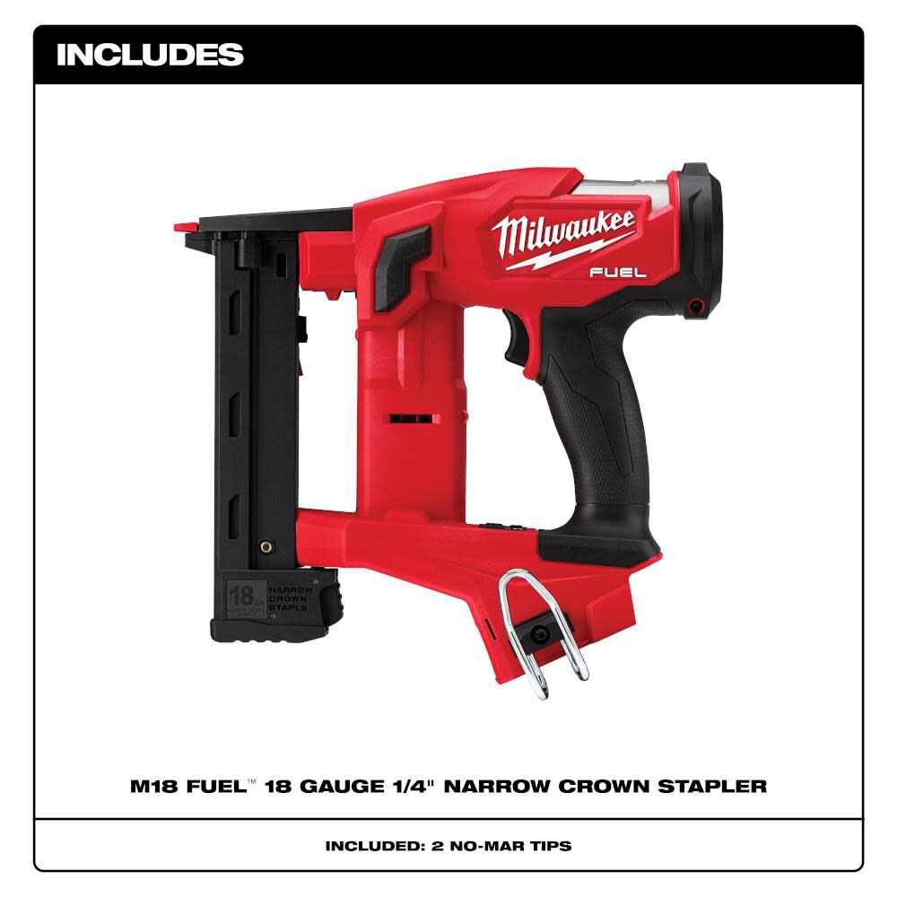 Milwaukee M18 FUEL 18 Gauge 1/4 in. Narrow Crown Stapler (Bare Tool) 2749-20 from Milwaukee