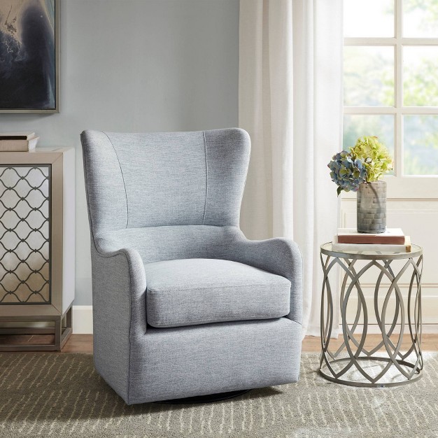 Aria Swivel Glider Chair Light Blue