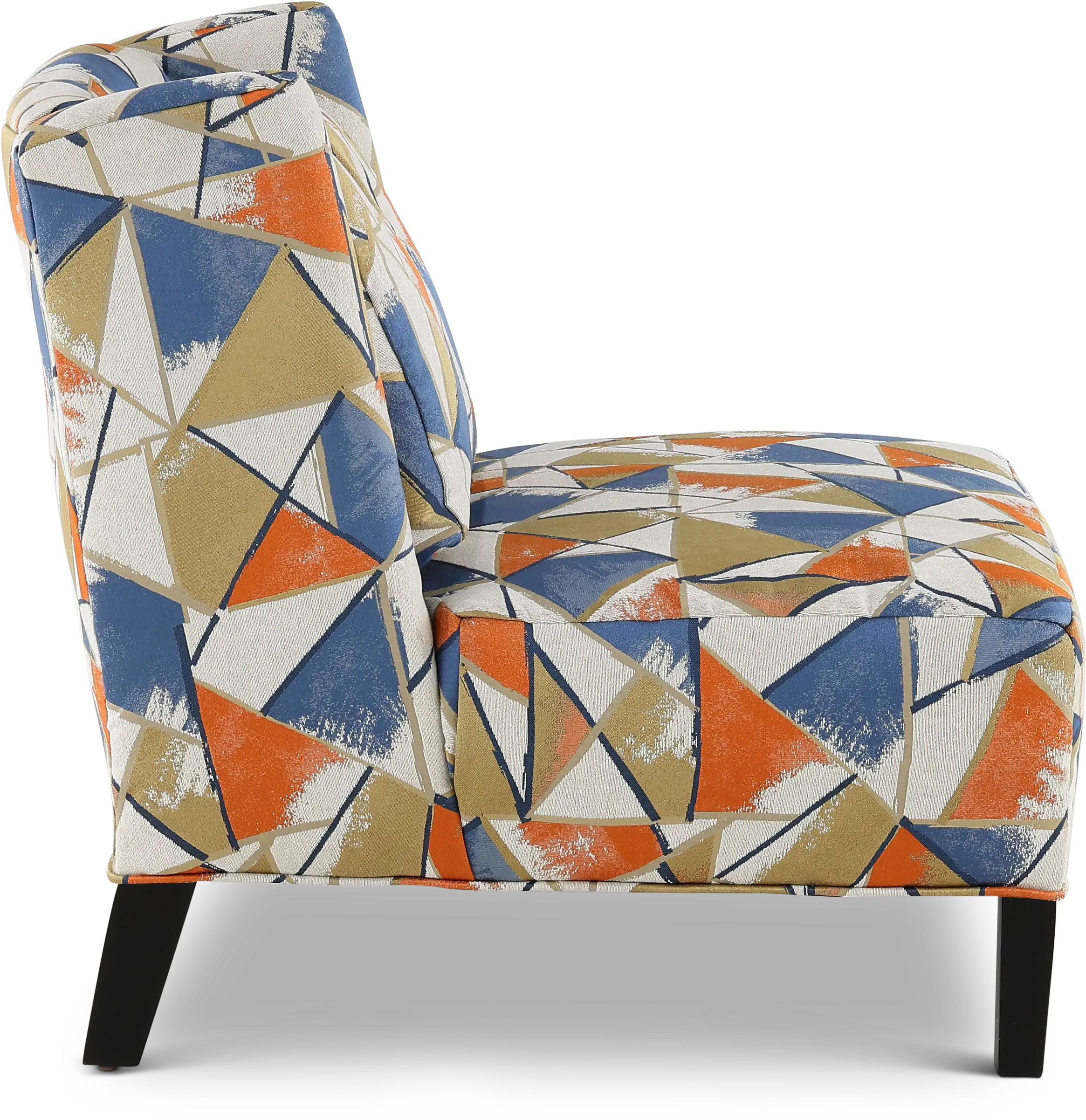 Piccolo Cream， Orange， and Blue Accent Chair