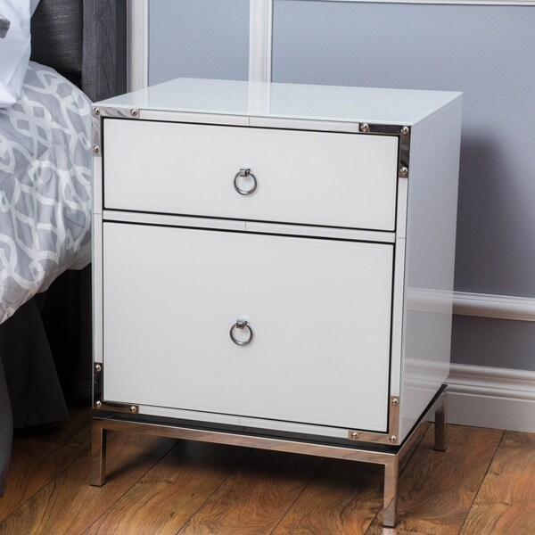 Bansollo Two-Drawer Mirrored End Table by Christopher Knight Home