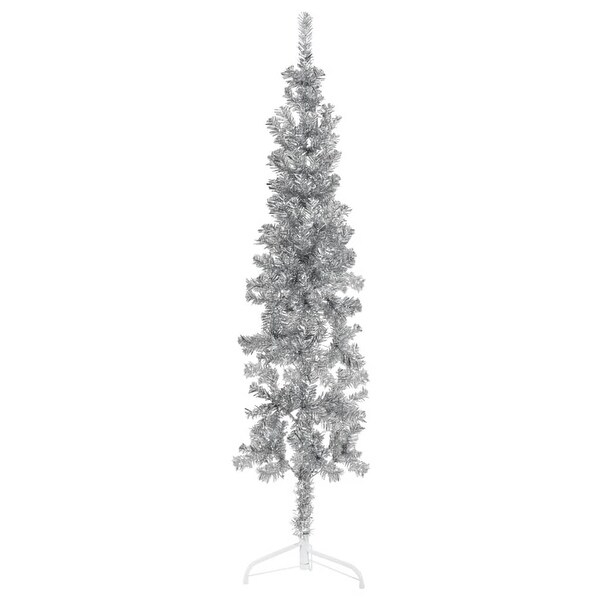 vidaXL Christmas Tree Decoration Slim Artificial Half Xmas Tree with Stand