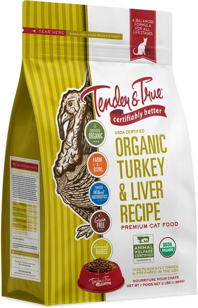 Tender and True Organic Turkey and Liver Recipe Grain-Free Dry Cat Food