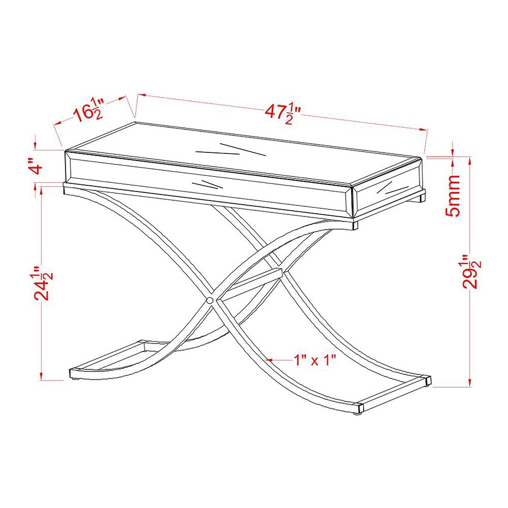 Laja Contemporary Chrome 48 inch Metal Sofa Table by Furniture of America