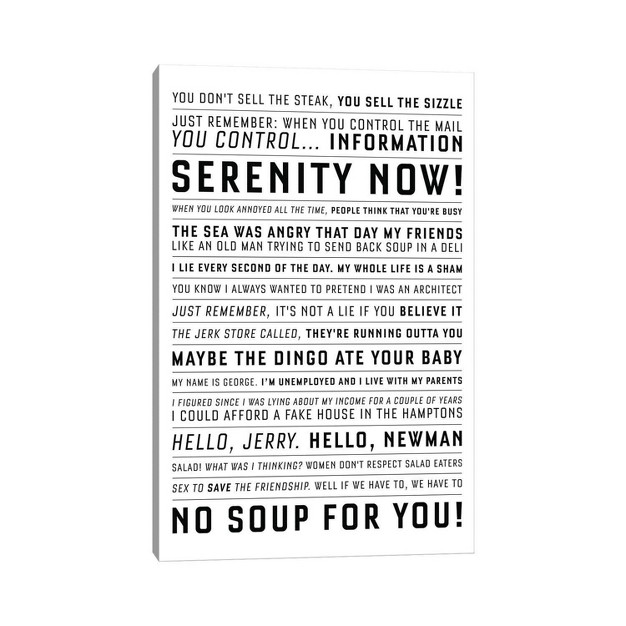 Quotes From The Classic Seinfeld By Simon Lavery Unframed Wall Canvas Icanvas