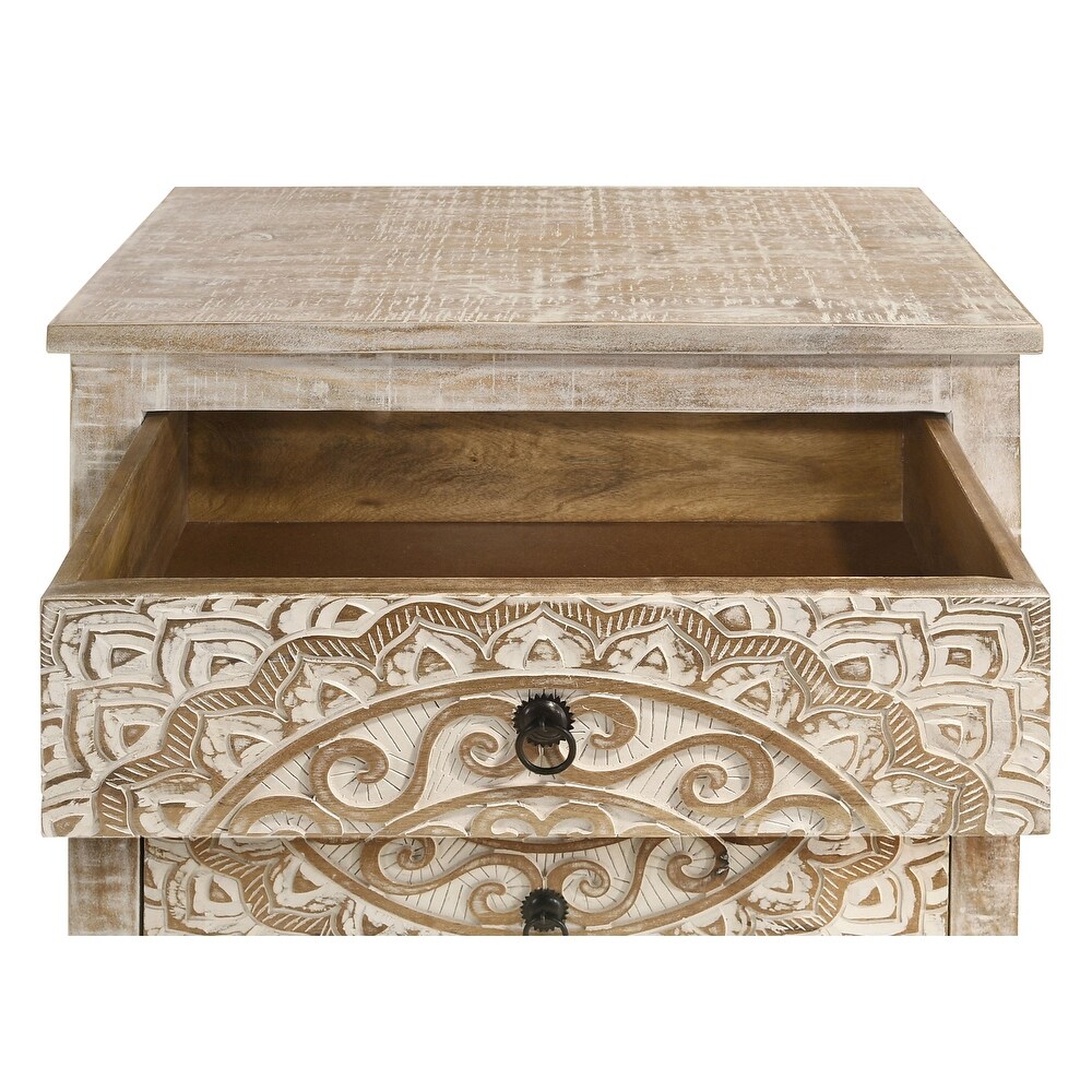 Coaster Furniture Mariska 3 drawer Wooden Accent Cabinet White Distressed   28.00'' x 16.00'' x 28.00''