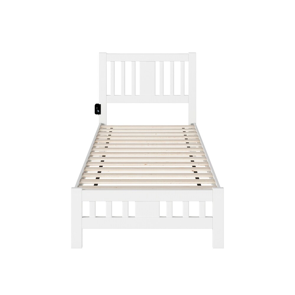 Tahoe Twin Extra Long Bed with Footboard in White