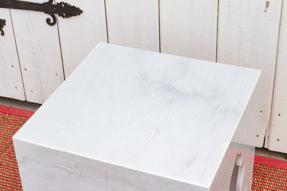 Hand Carved Arched Marble End Table   Mediterranean   Side Tables And End Tables   by De cor  Houzz