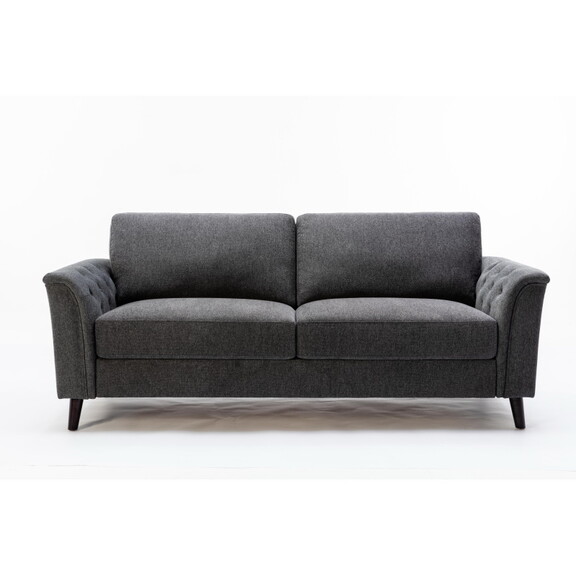 Stanton Dark Gray Linen Sofa Loveseat Chair Living...